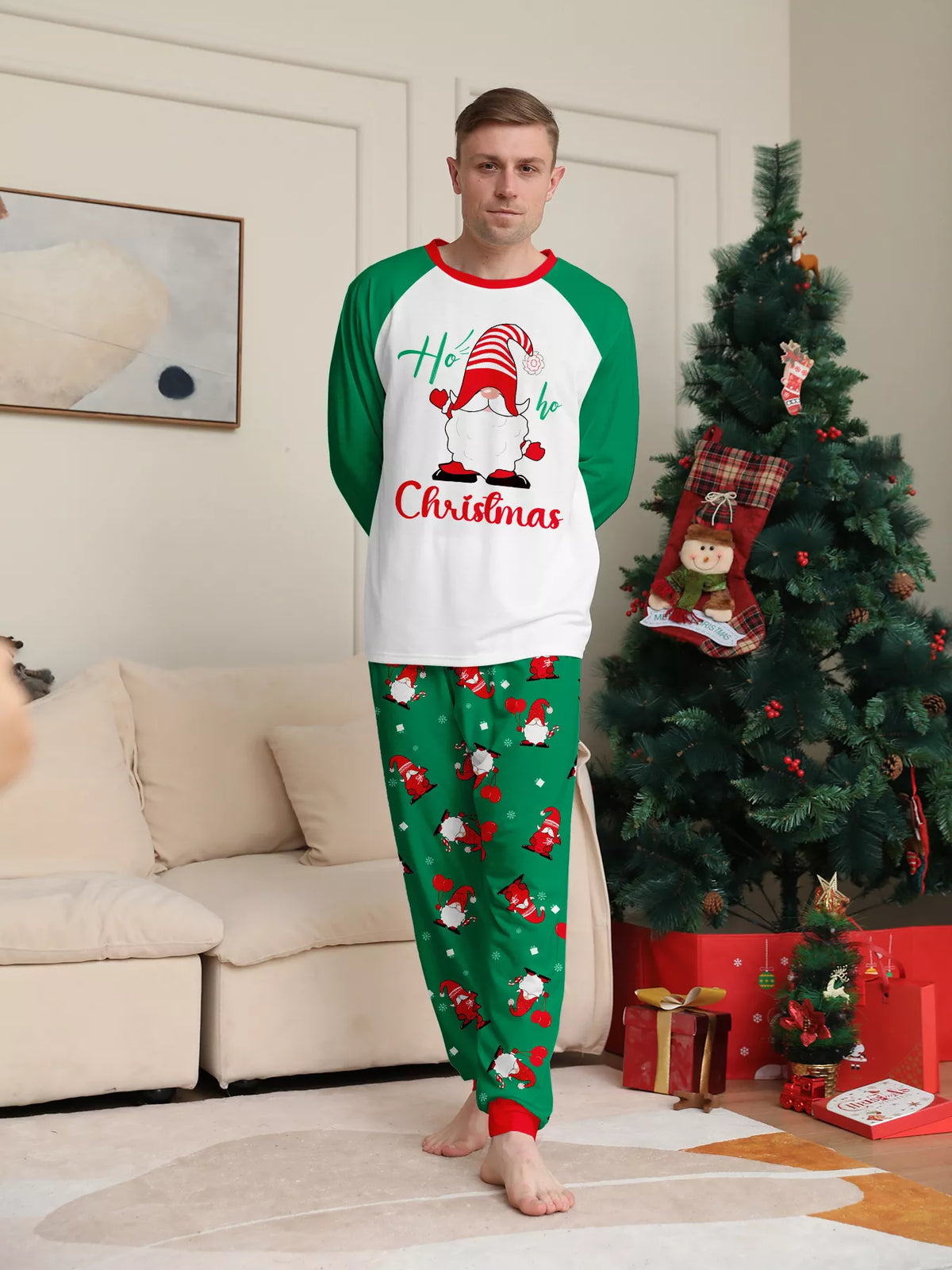 Gnome print family pajamas, view 5