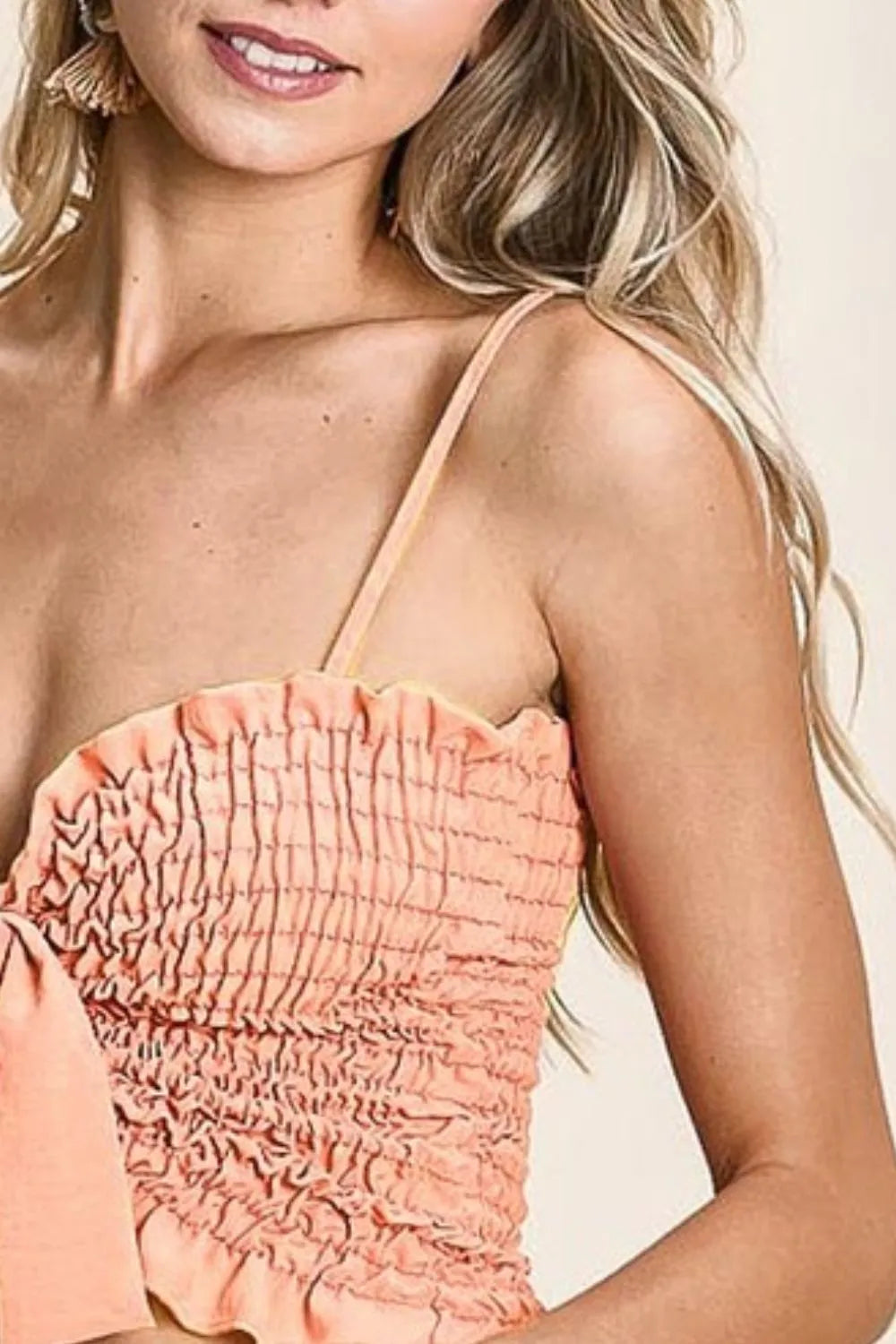 Woven Color Block Ribbon Bra Top