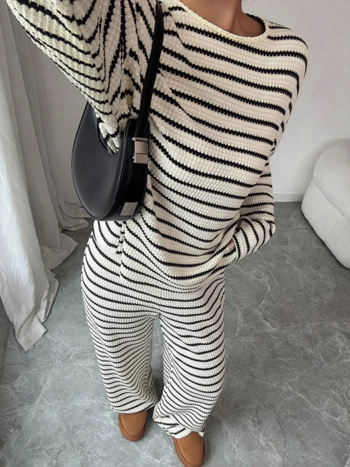 Plus size relaxed top & pants set, view 10