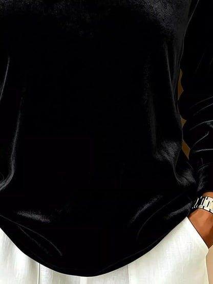 Full Size Velvet One-Shoulder Top with Buckle Detail Plus Size