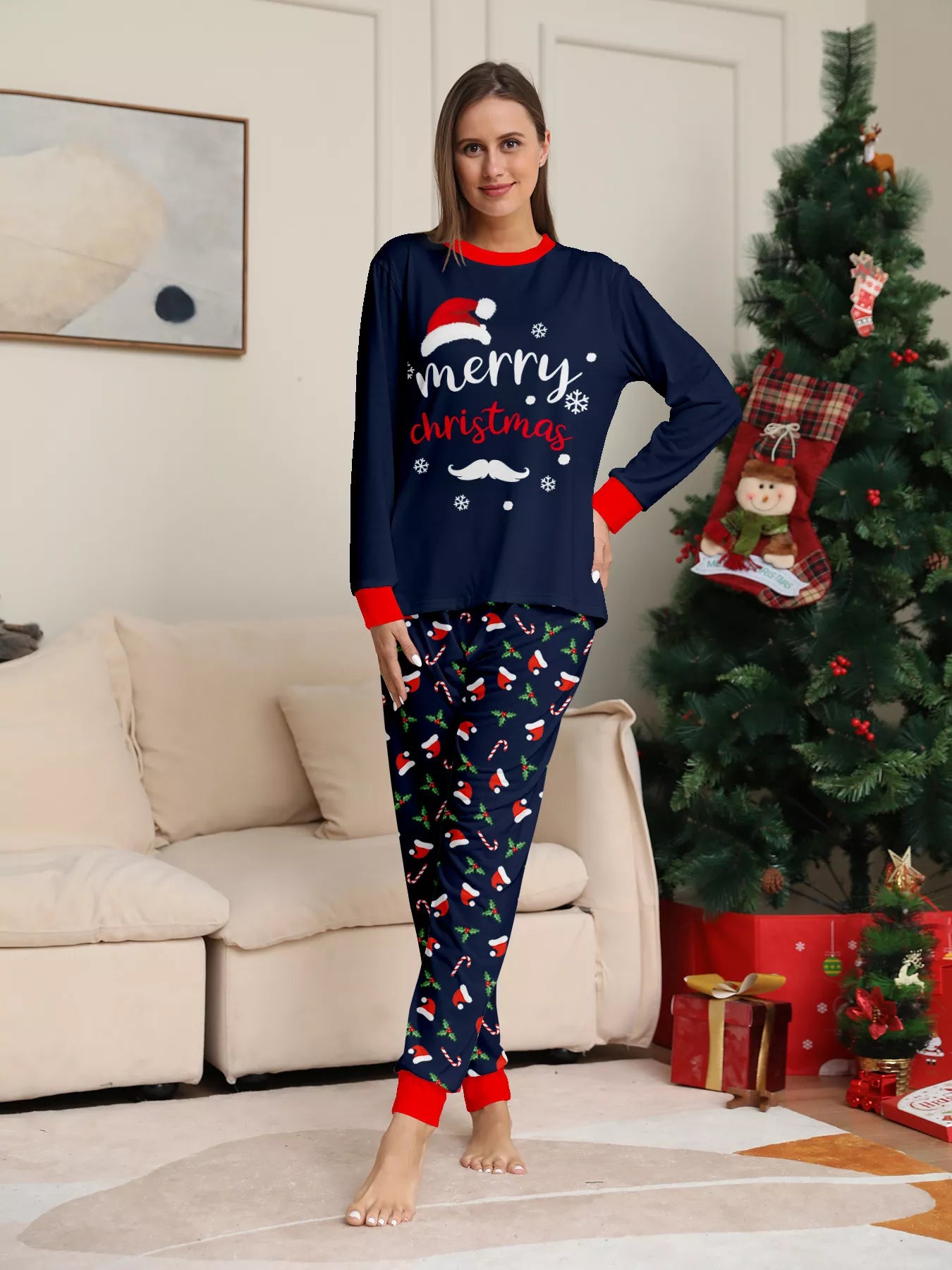 Full Size Family Matching Christmas Pajama Set Plus Size