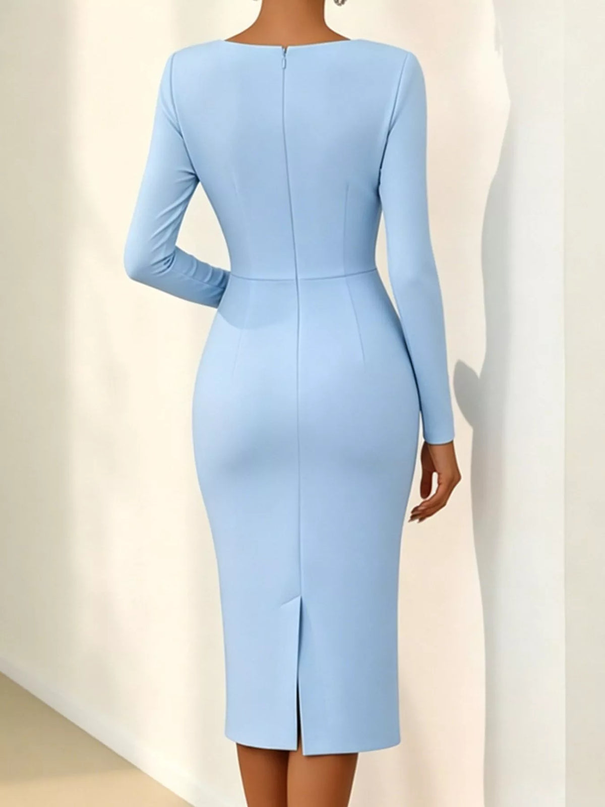 Rose appliqué midi dress, view 6