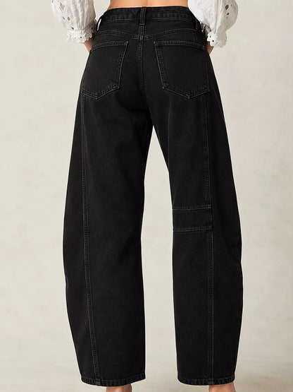 Plus size barrel-leg jeans, view 11