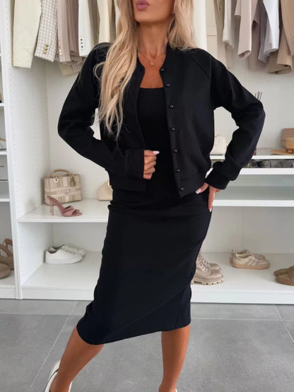 Full Size Dress and Outerwear Set