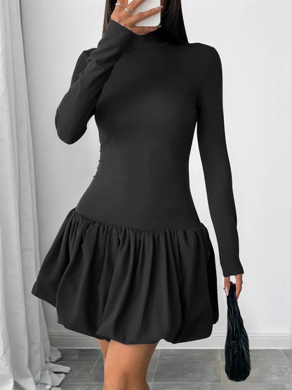 Long Sleeve Bubble Hem Dress