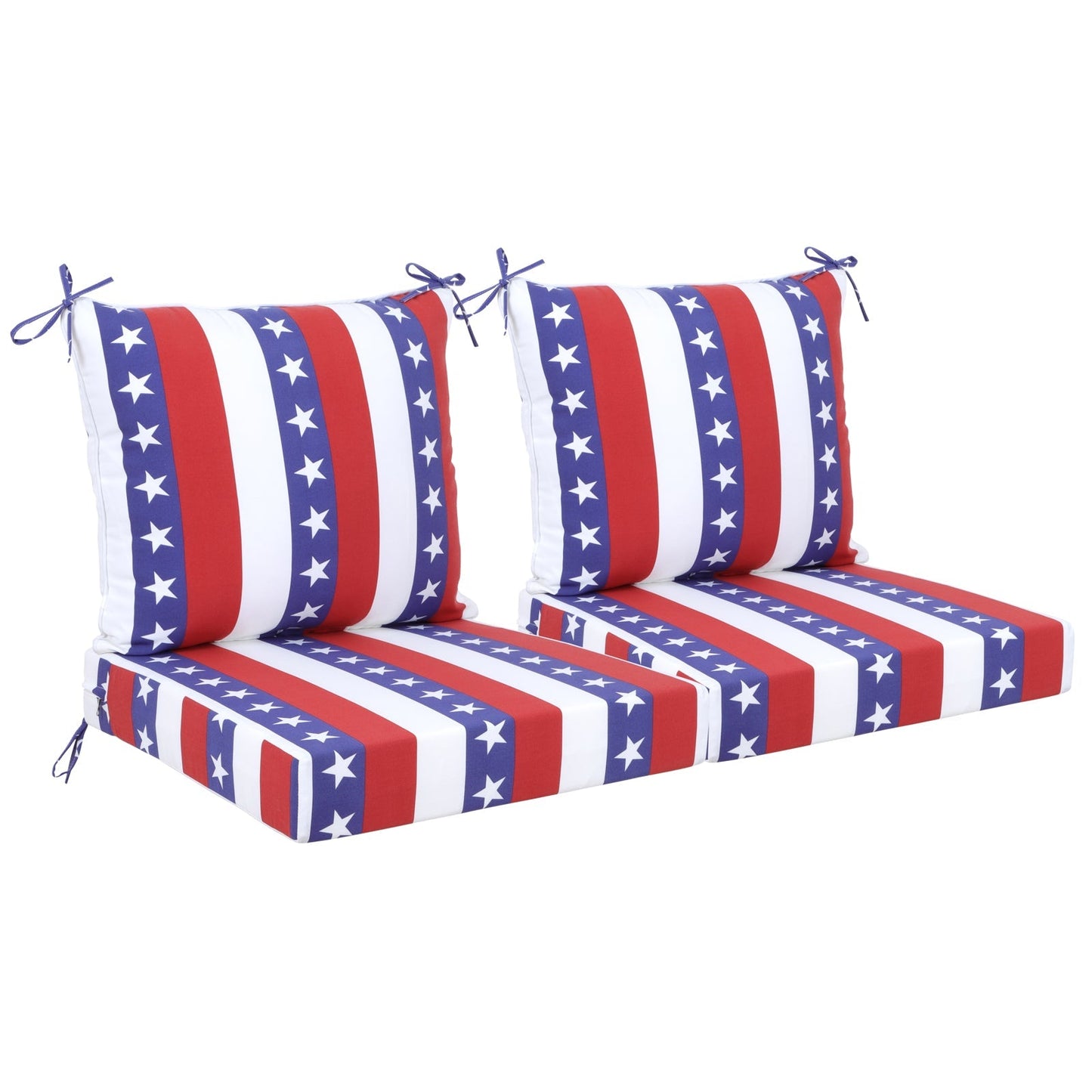 2 PCS Outdoor Deep Seat Cushion Patio Set