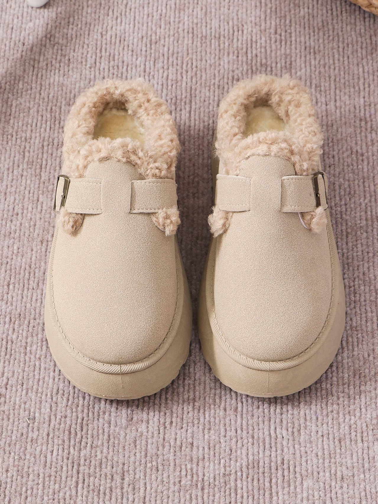Fuzzy Platform Slippers