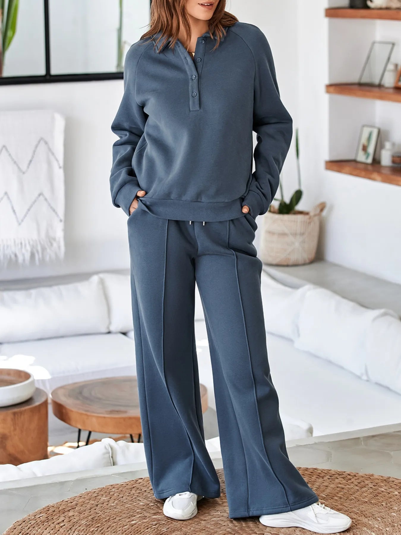 Sweatshirt and High Waist Pants Active Set