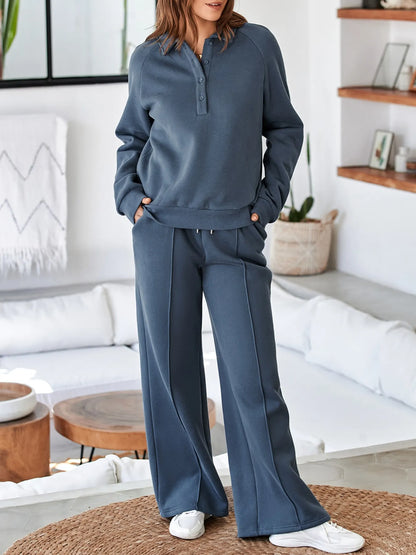 Sweatshirt and High Waist Pants Active Set