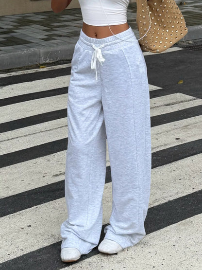 Drawstring Wide-Leg Pants