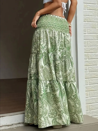 Paisley Print Maxi Skirt