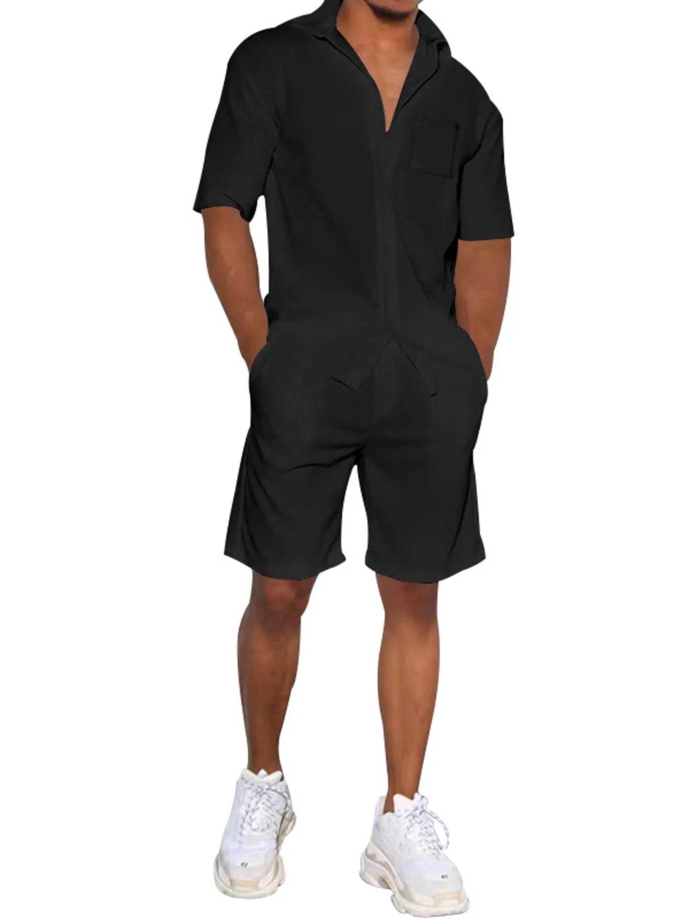 Men's Button Up Shirt and Shorts Set
