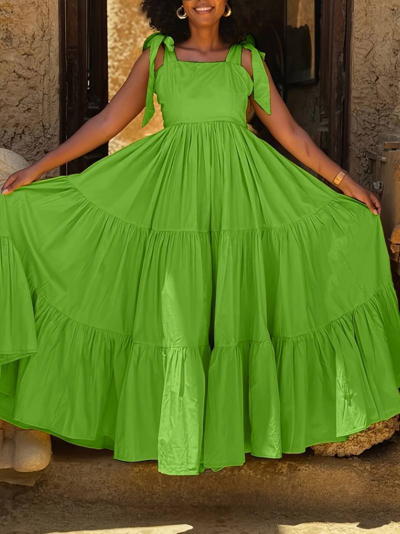 Tied Long Waist Cinching Suspender Dress