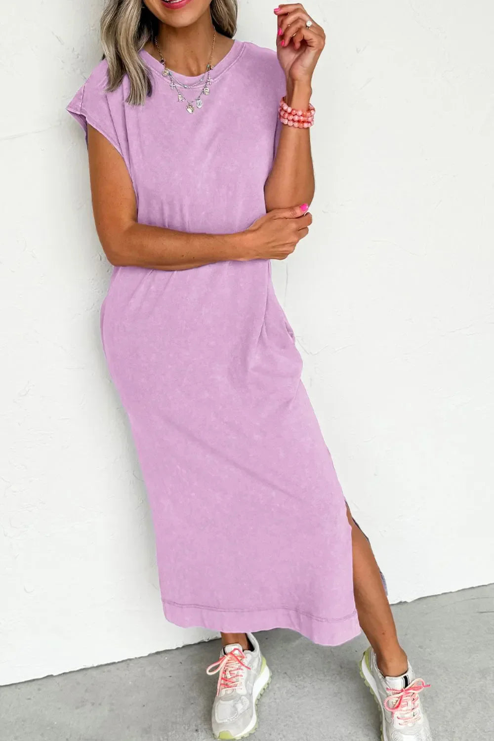 Side Split T Shirt Dress