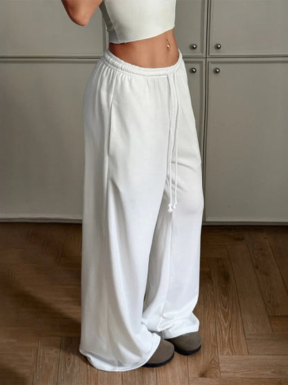 Relaxed Wide Leg Drawstring Pants