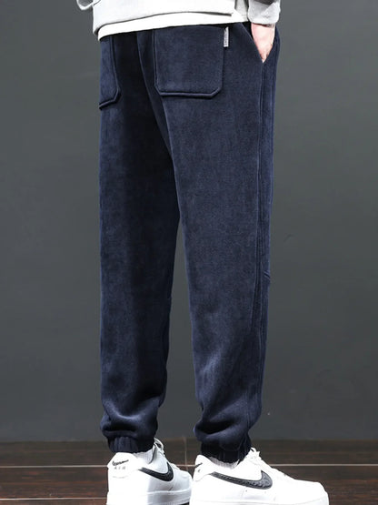 Men's Plus Size Drawstring Corduroy Pants