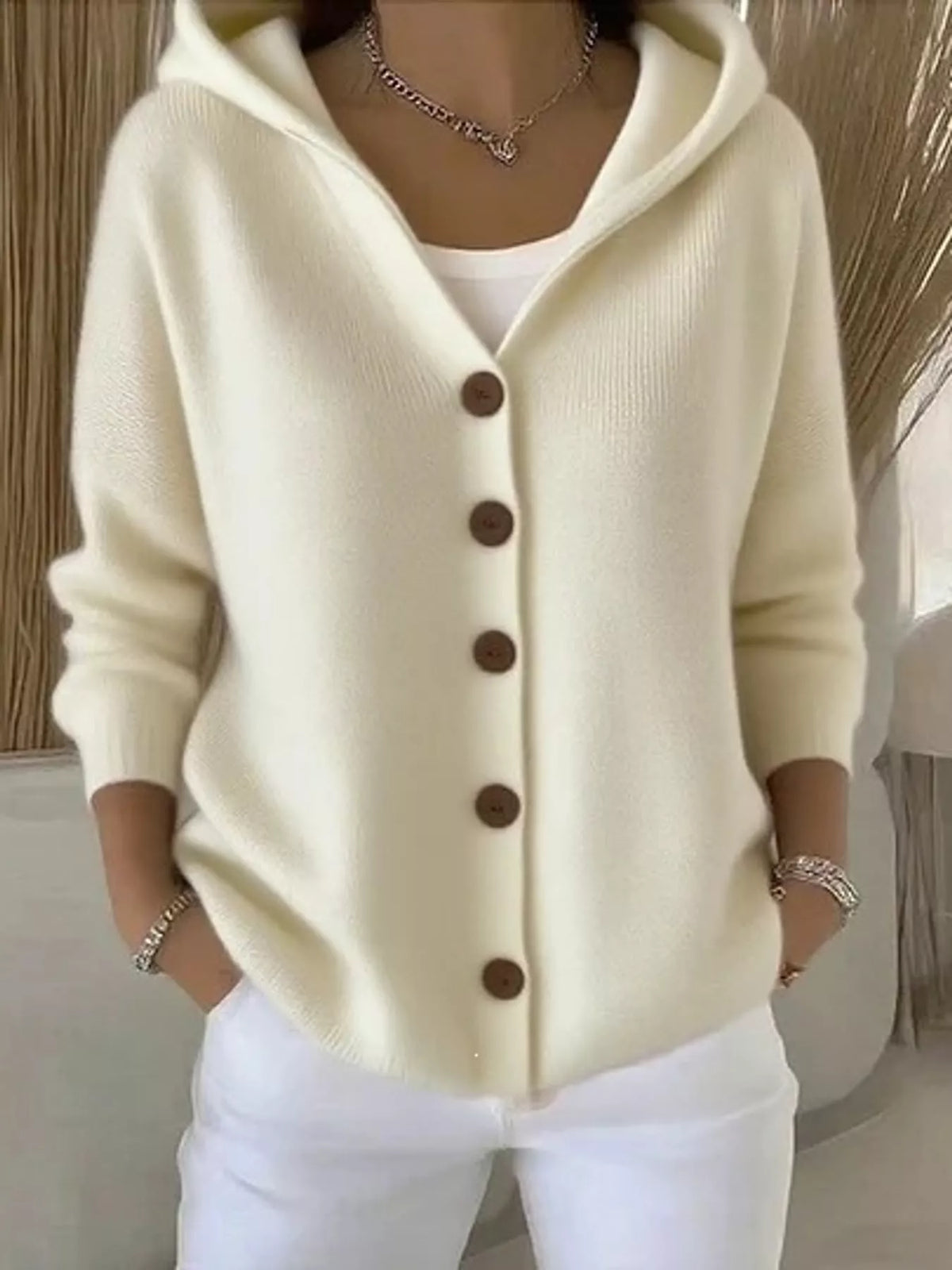 Hooded knit cardigan, view 19