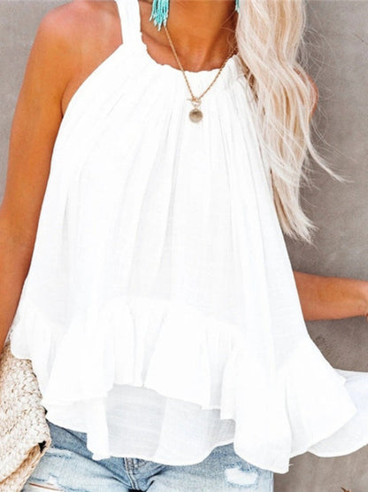 Ruched Round Neck Tank