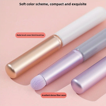 3PCS white, purple and pink round-tipped lip brushes - lipstick and lip gloss mixed brushes with caps + 10PCS Stardust purple makeup brush set - pink powder, eyeshadow, lip brushes and super soft beau