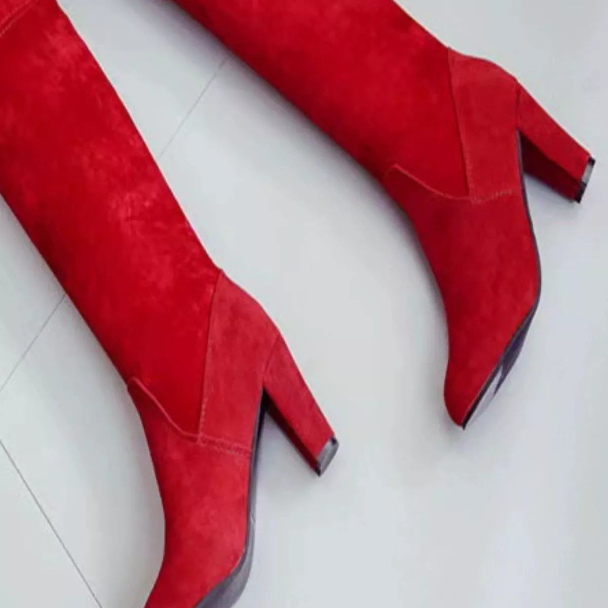 Round Toe Block Heels Boots