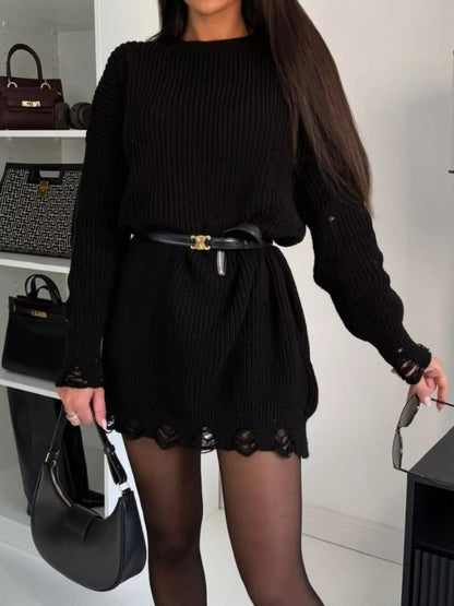 Drop Shoulder Sweater Dress