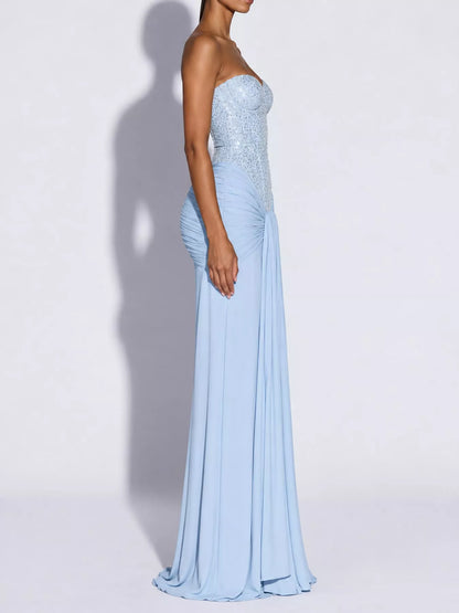 Strapless sequin corset dress, view 13