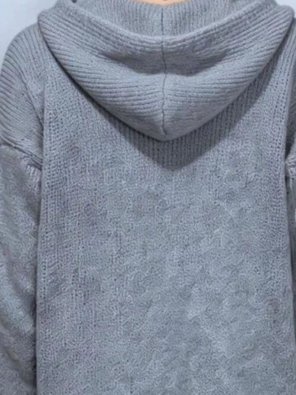 Full Size Casual Hooded Button-Down Knit Cardigan Plus Size