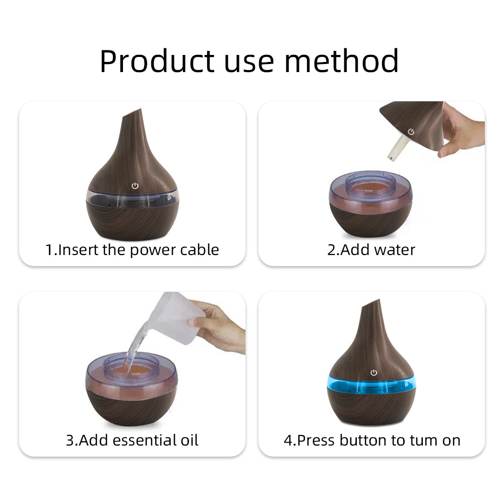 Ultra Quiet 300ml Aromatherapy Diffuser & Humidifier