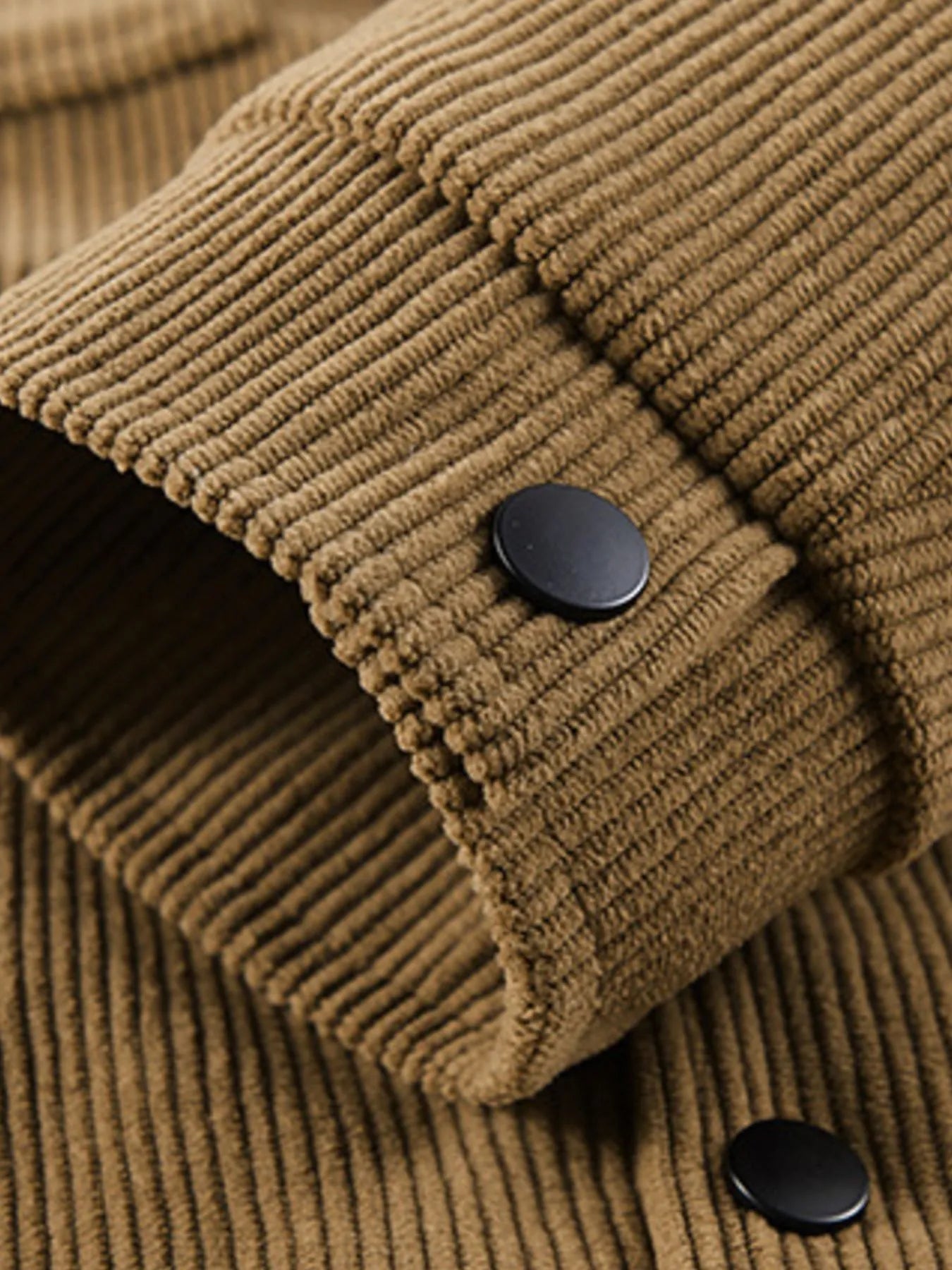 Men's Plus Size Corduroy Button-Up Jacket