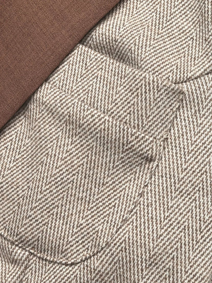 Pleated Patchwork Blazer Belt Dress