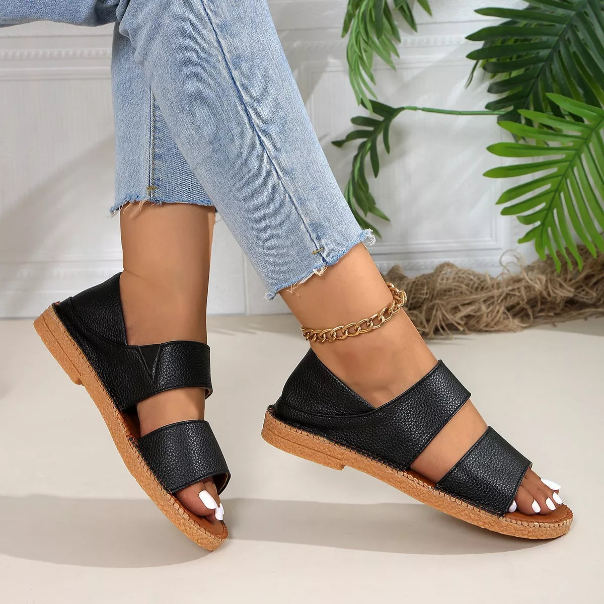 Open Toe Flats Sandals