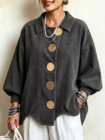 Plus size corduroy jacket, view 3