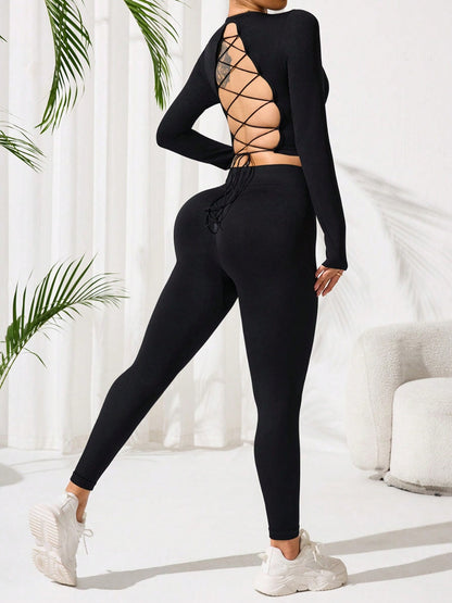 Lace-Up Leggings Active Set