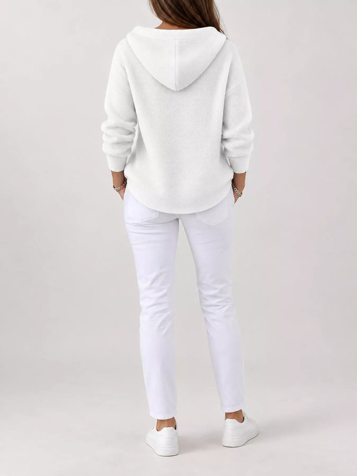 Plus Size Hooded Knit Cardigan, 12 Colors up to 5XL