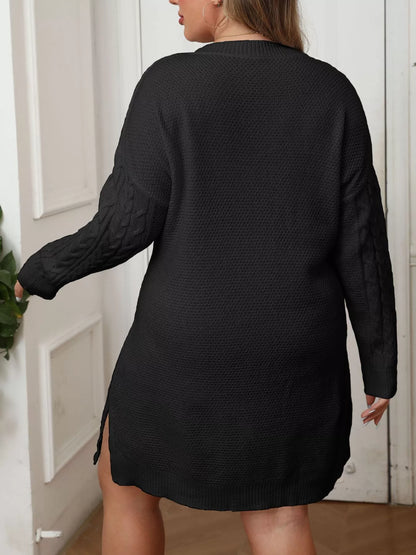 Plus Size Strawberry Cable Knit Sweater Dress