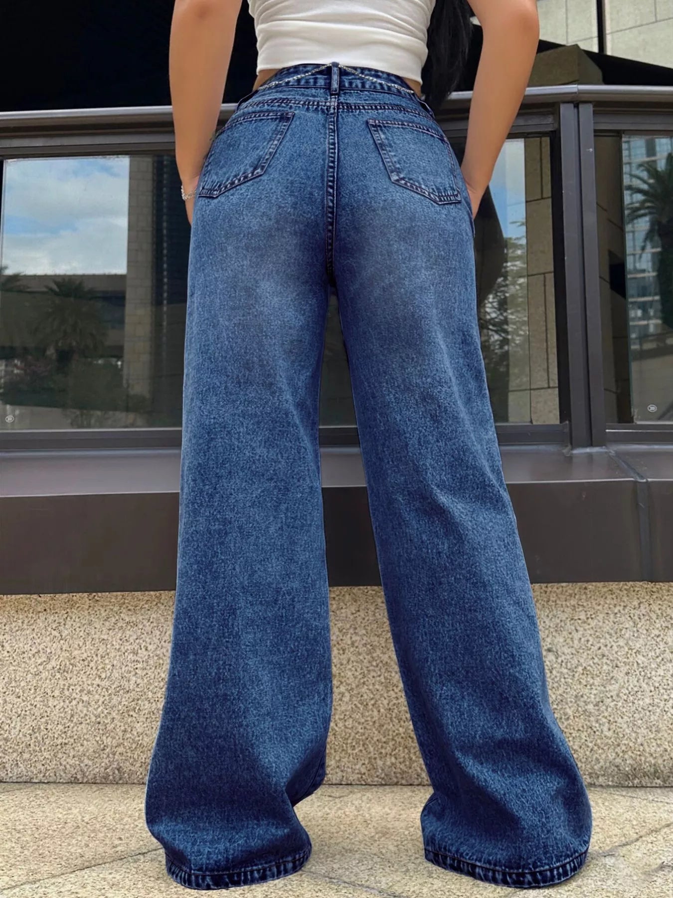 High-Waisted Wide Leg Jeans