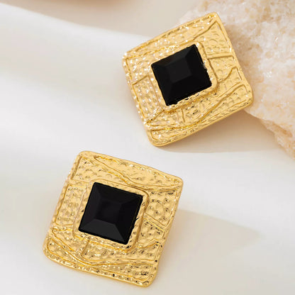 18K Gold-Plated Square Earrings