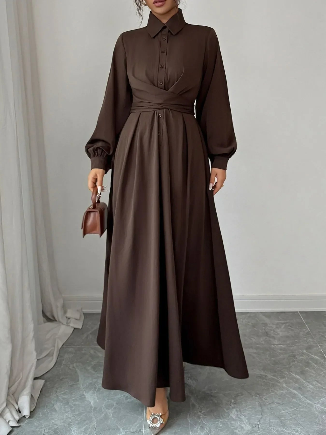 Long Sleeve Maxi Shirt Dress