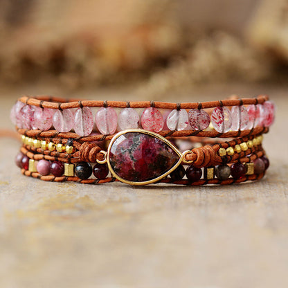 Layered Bracelet with Natural Stone