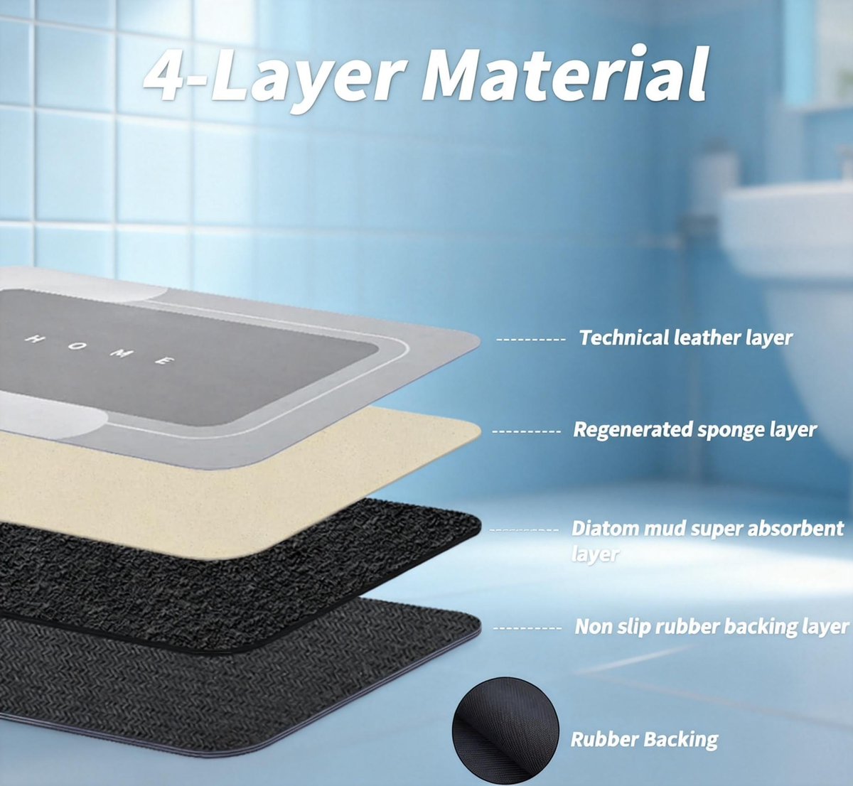 3PCS Absorbent Bath Mat Magic Rug Sets