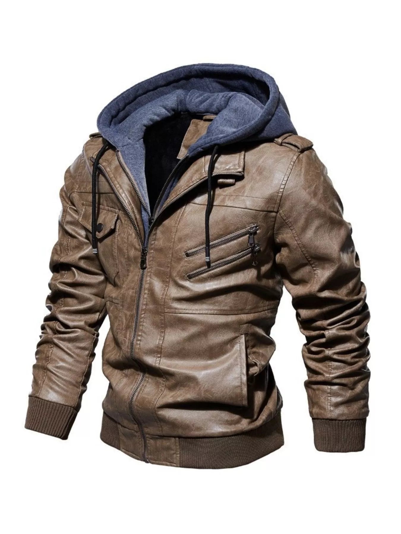Men's Full Size Zip Up Hooded Jacket