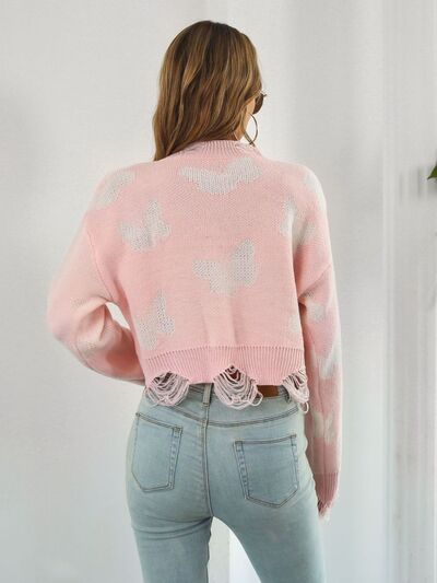 Butterfly Cropped Sweater