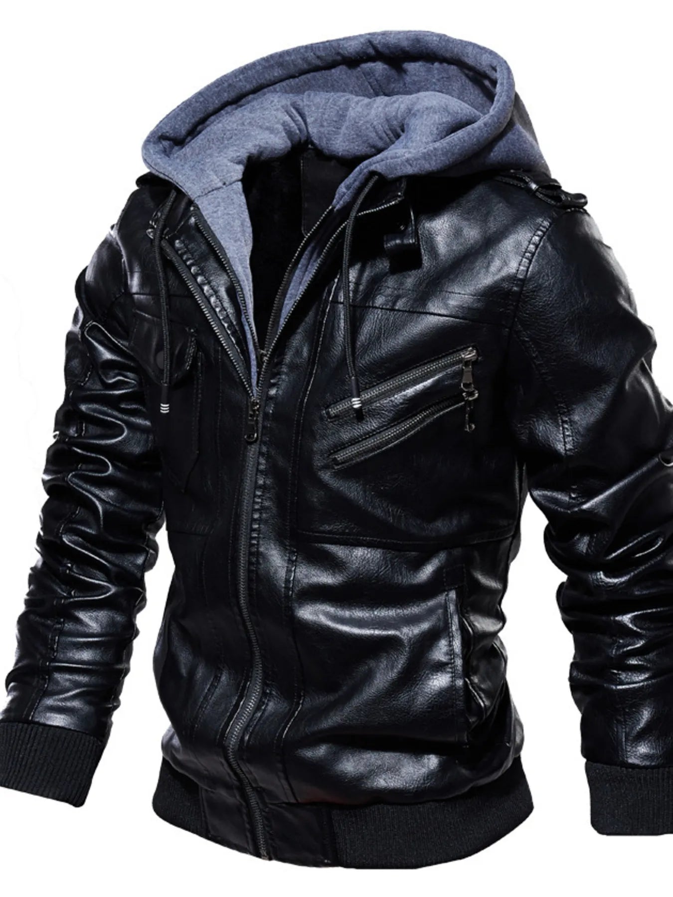 Men's Plus Size Zip Hooded Jacket