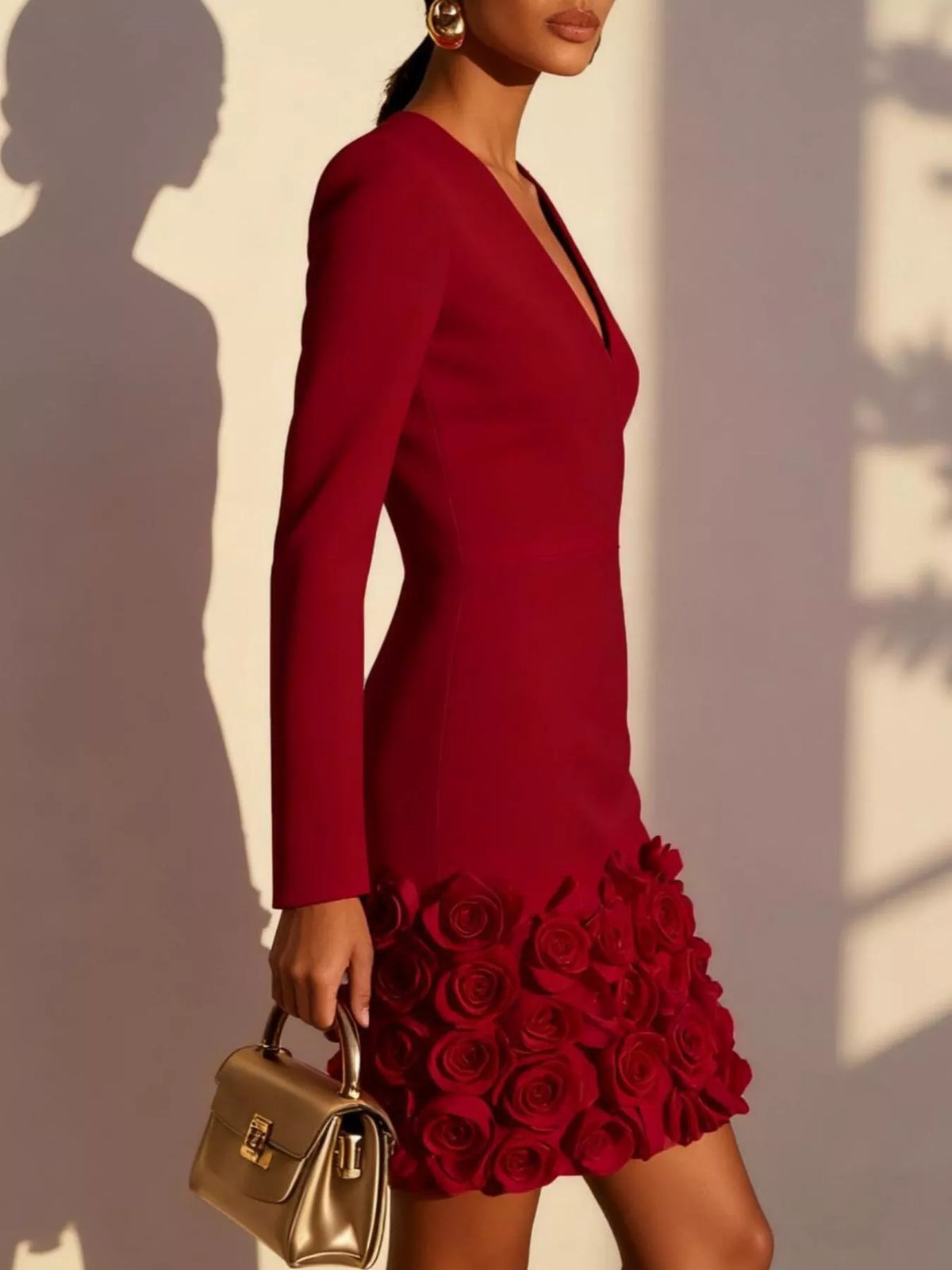 Rose-hem mini dress, view 12
