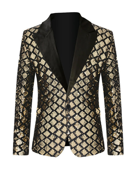 Men's One Button Long Sleeve Blazer