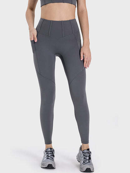 Pocketed High Waist Active Leggings - MONLANE