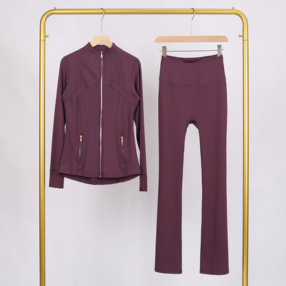 Golden zipper Slim fit yoga pants set