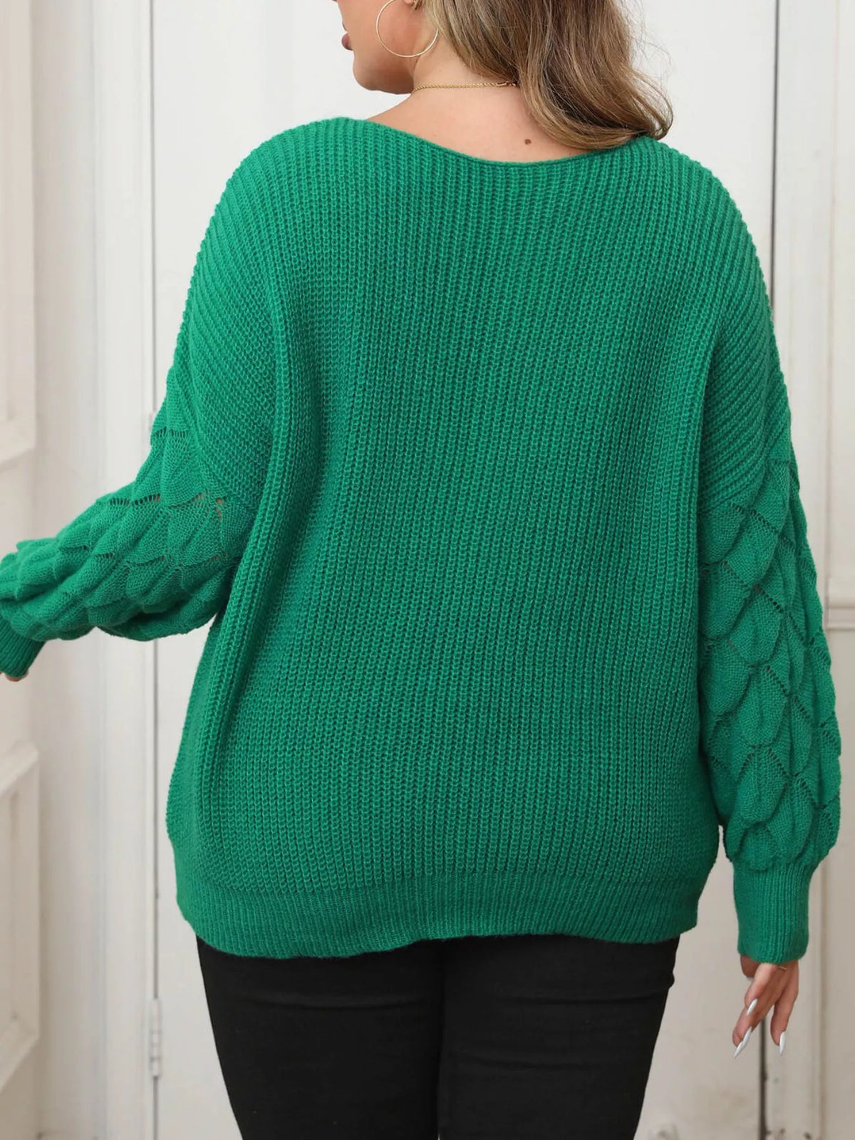 Plus Size Butterfly Dropped Shoulder Sweater
