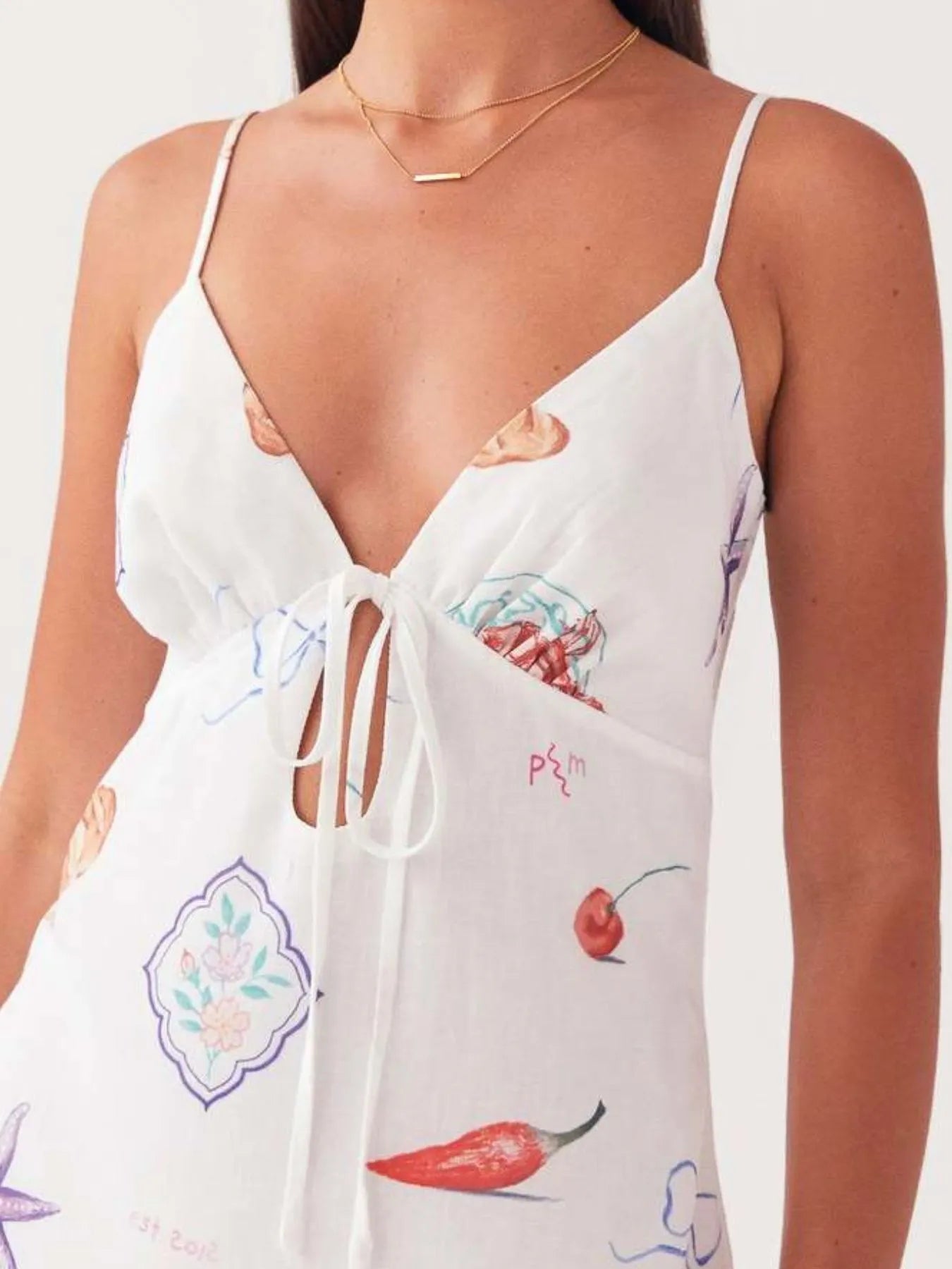 Tie-Front Mini Cami Dress