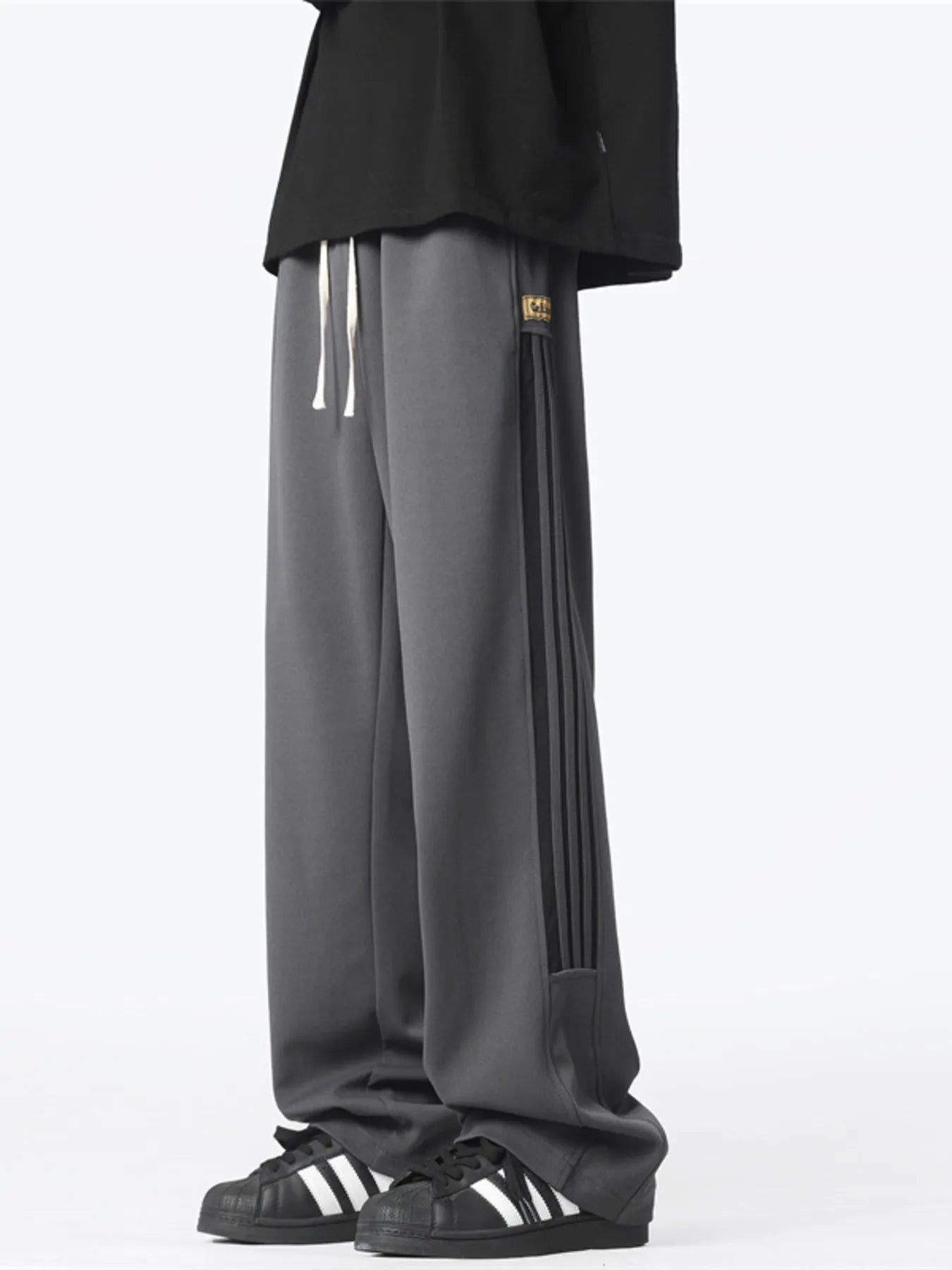 Men's Plus Size Wide Leg Drawstring Pants